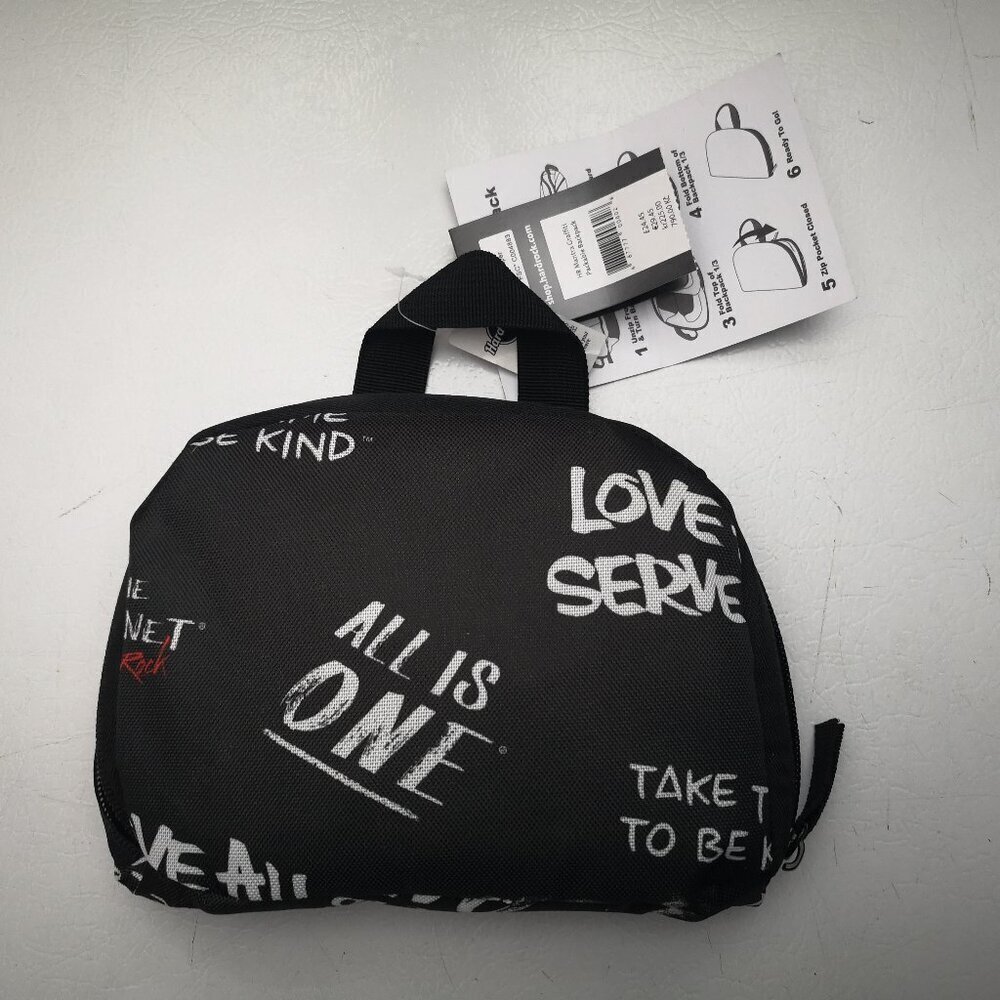 NWT Hard Rock HR Mantra Graffiti Packable Backpack Black